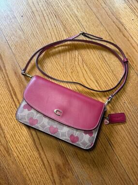 Coach Hayden Crossbody NEW Signature Canvas Heart Print Limited Edition NWOT Red